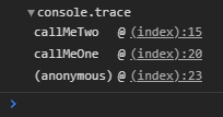 DevTool stack trace