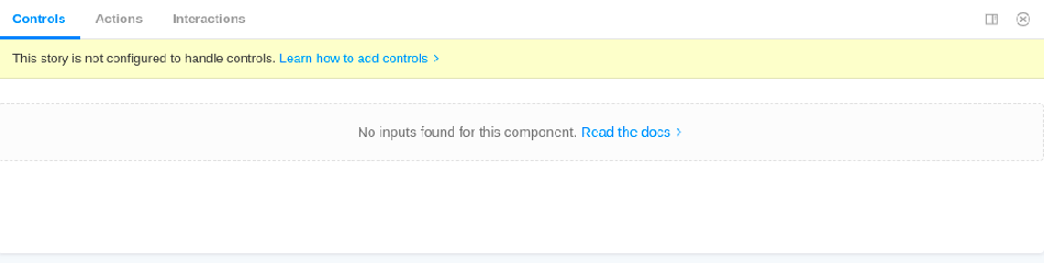 A problem: the story is not configured to handle controls