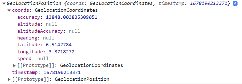 geolocation response