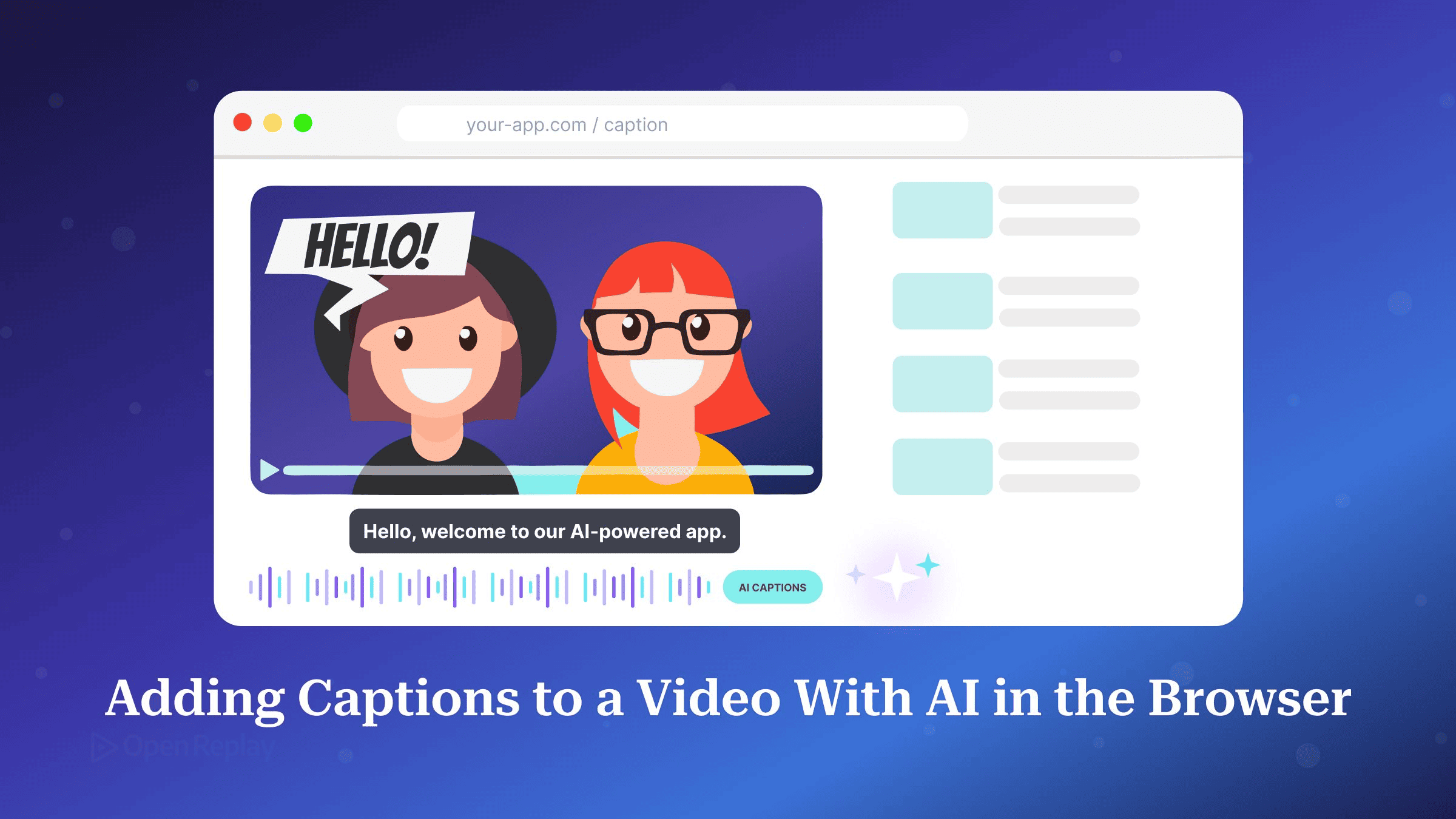 Generate video captions in the browser with Transformers.js and Whisper. Extract audio, use WebGPU or WASM, create WebVTT subtitles, and keep media on-device.