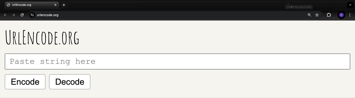 urlencode.org URL encoding and decoding test