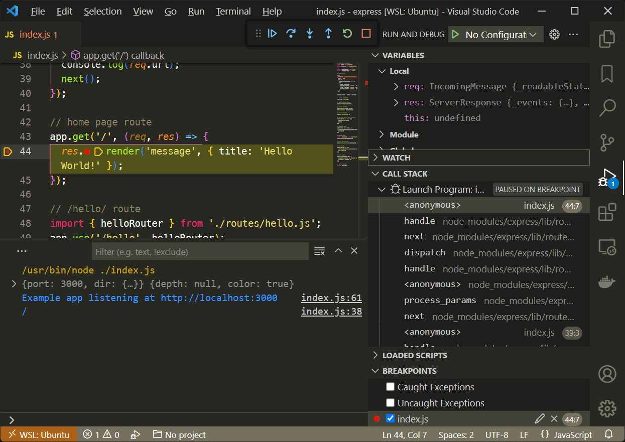 VS Code debugger