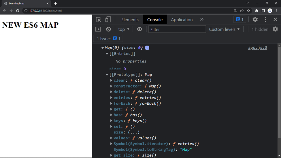 1 Previewed Map in the browser