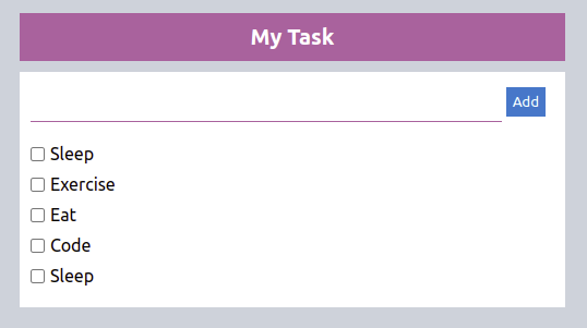 Basic "todo" application