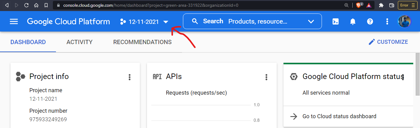 Google cloud console