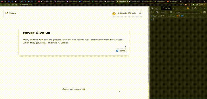 Create note functionality