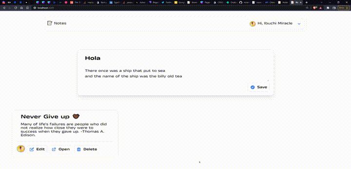 Dynamic note page