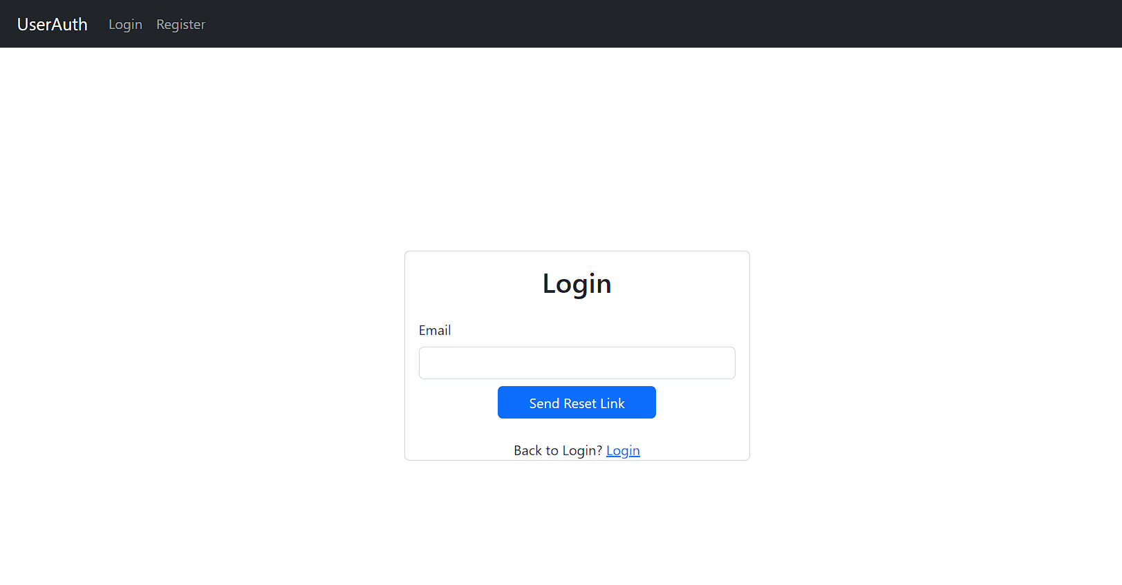 Password Reset Screen
