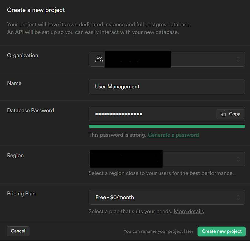 Supabase Project Setup