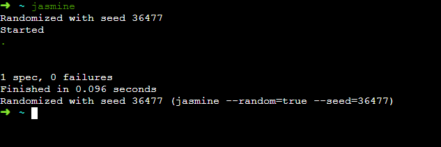jasmine test case passed successfully