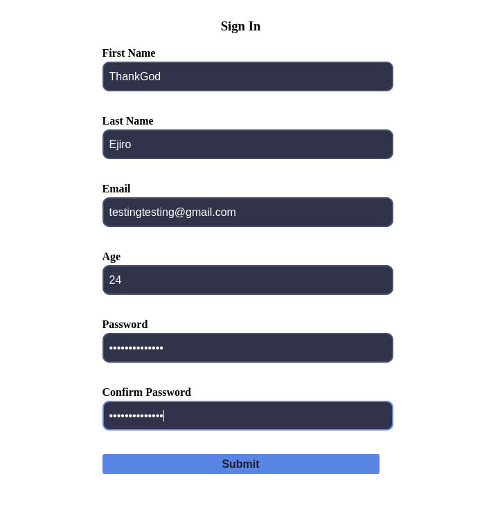Sign-up form