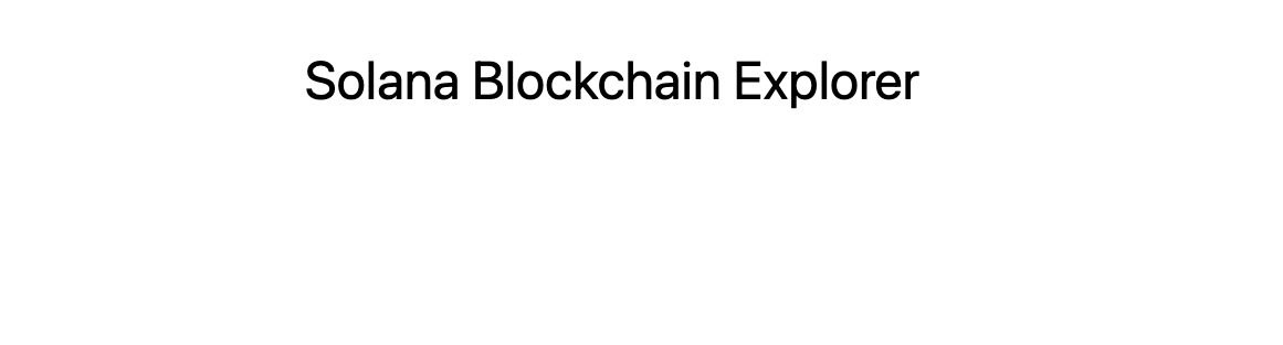 Solana Blockchain Home page