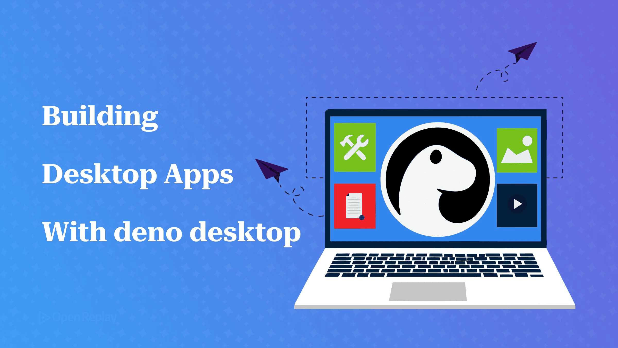 Deno desktop compiles TypeScript apps into native desktop binaries, with webview or CEF backends, framework support, cross-compiling, and limits.