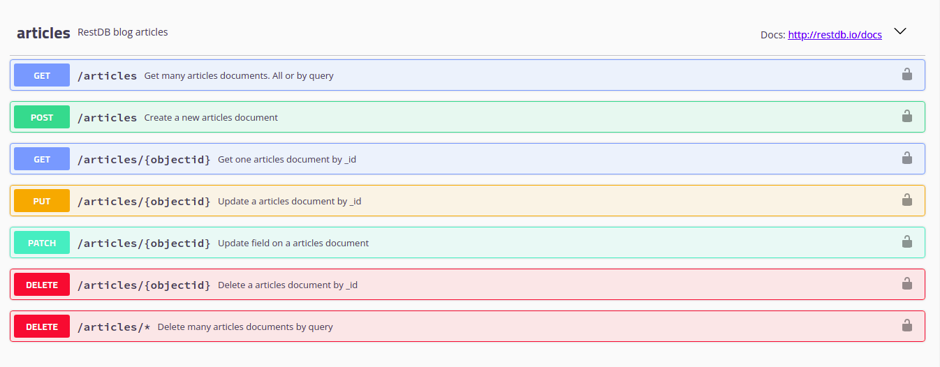 Autogenerated endpoints