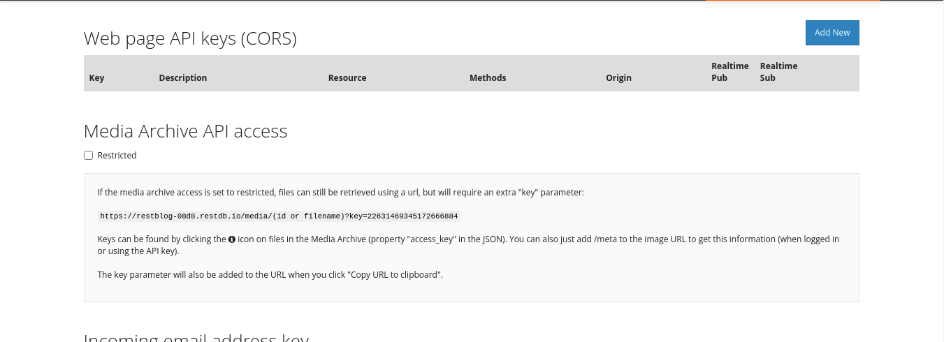 Managing API keys