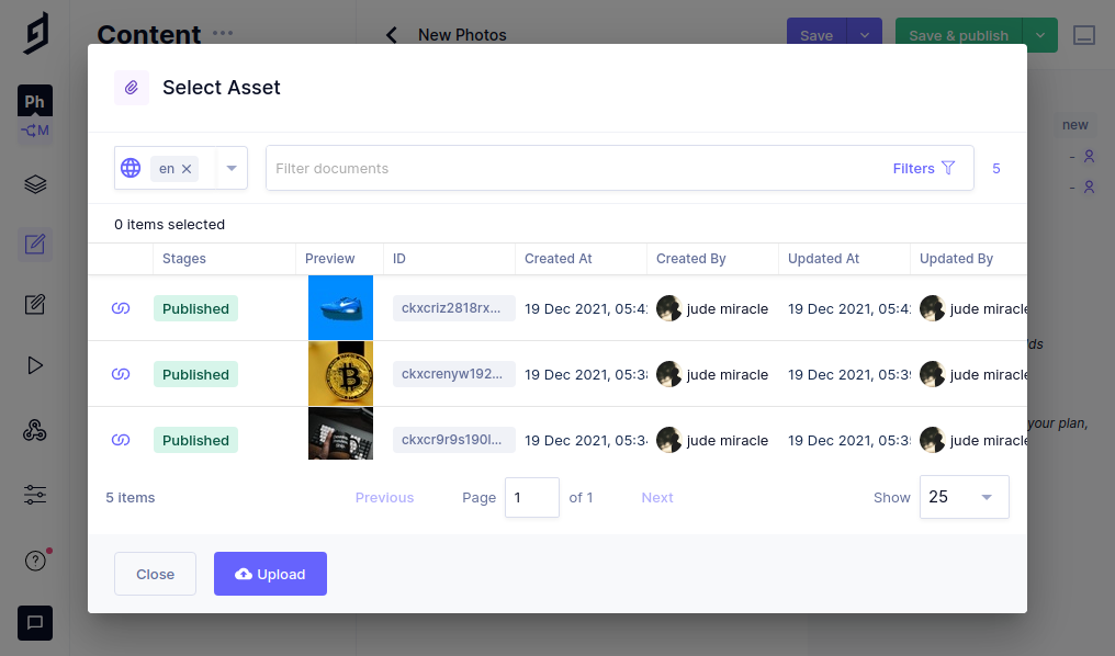 Adding assets