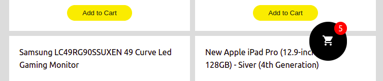 Showing the total number of items in the cart
