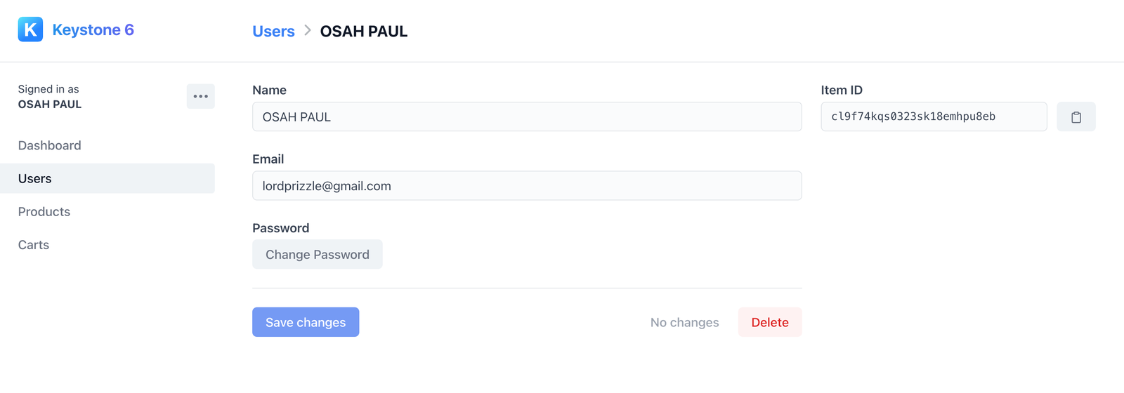 3 sample of a user model