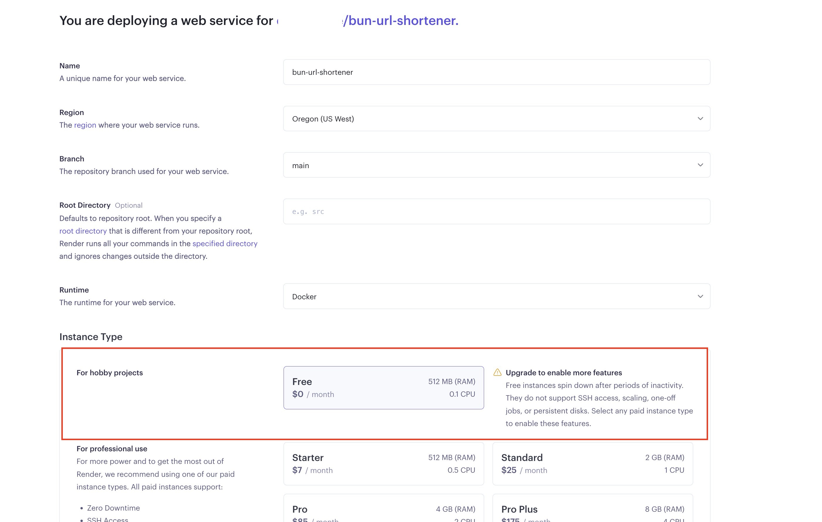 Configure Web Service