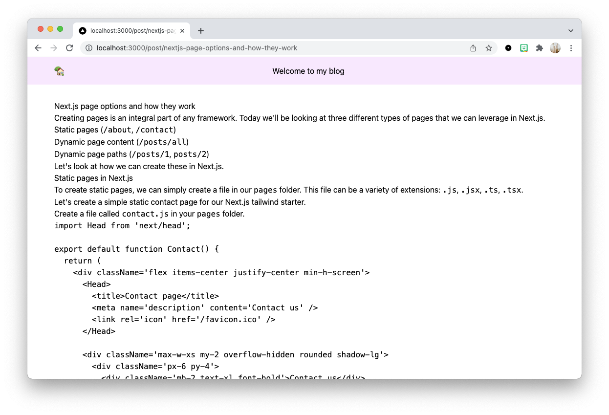 Markdown in Next.js post