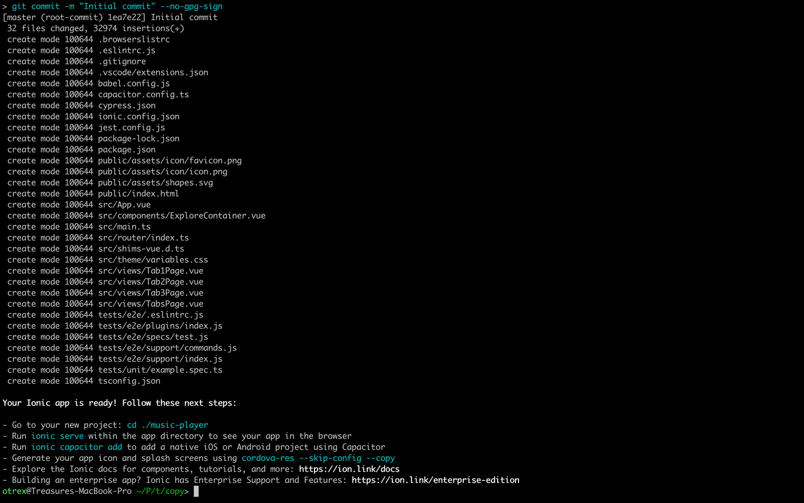 2 A screenshot showing that the command has been completed