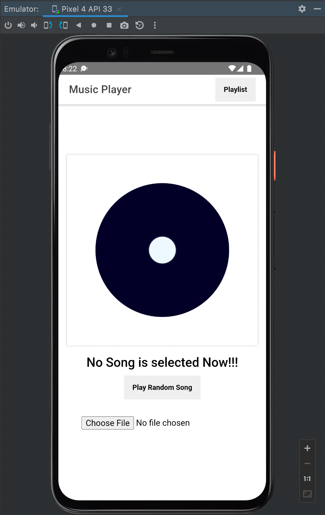 11 A screenshot showing the home screen for the player