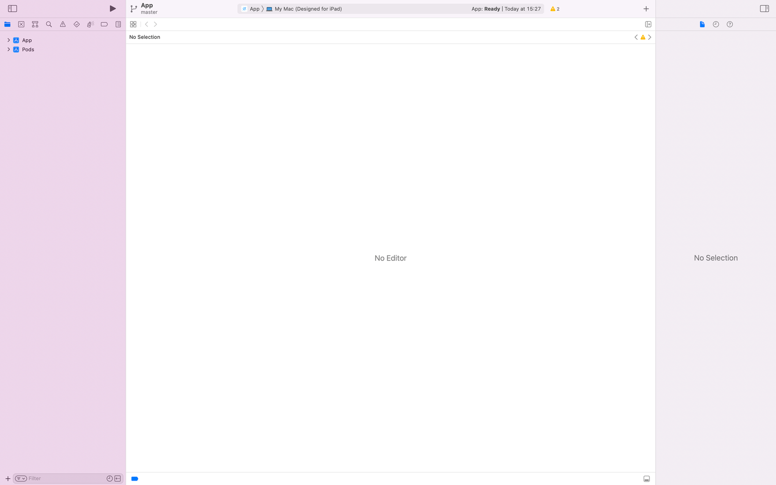 15 A screen shot showing the project opened on xcode