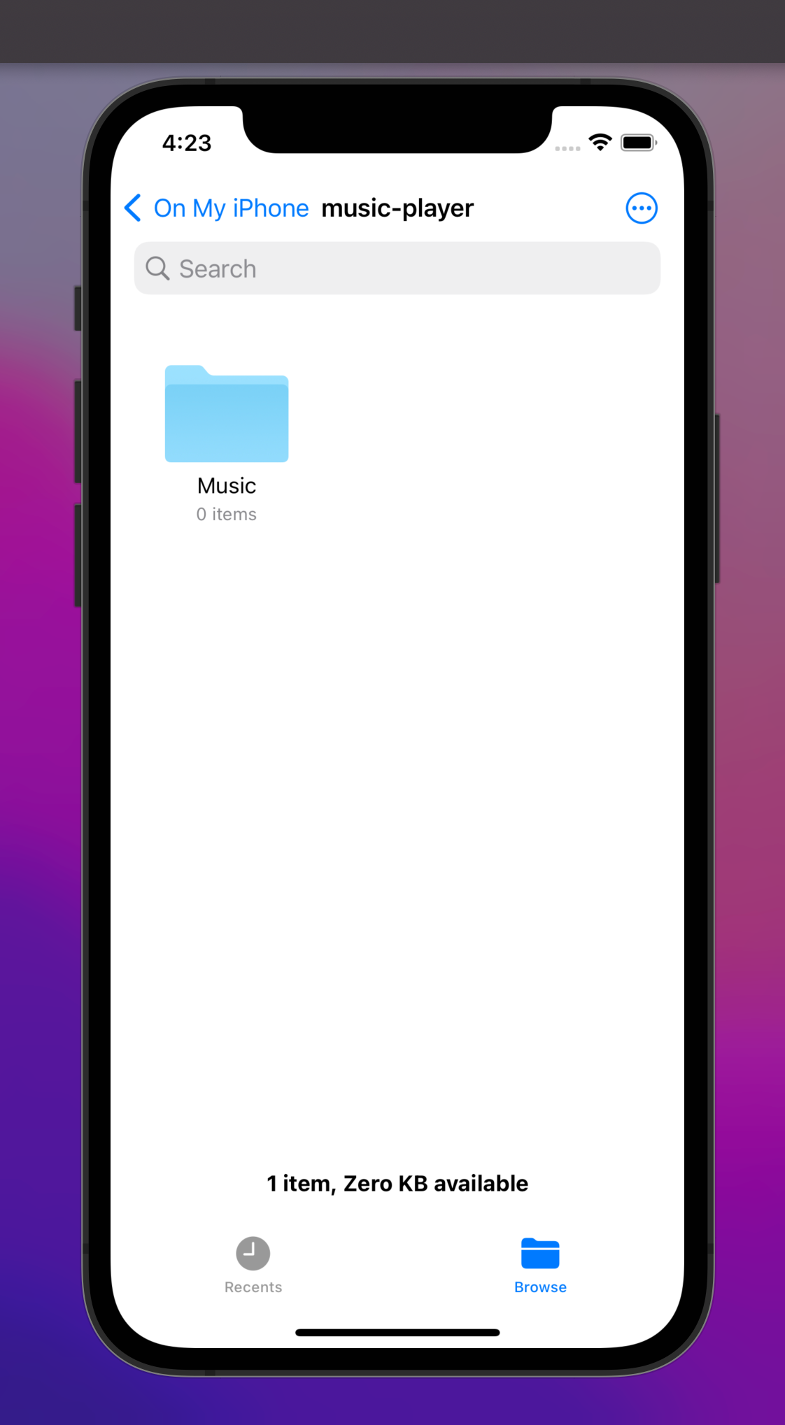 22 A screenshot showing the music directory