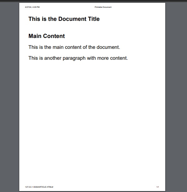 Hiding content for printing
