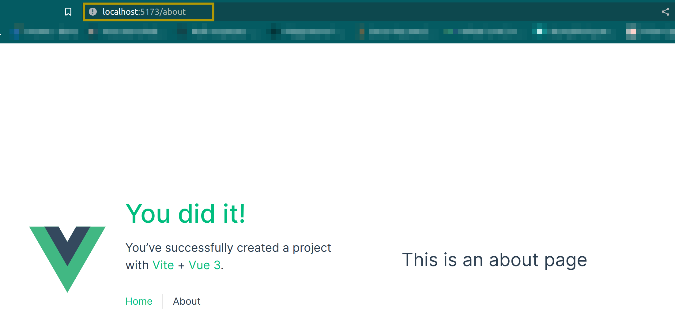 Viewing the About page