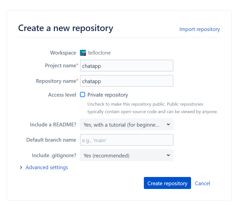 bitbucket repo