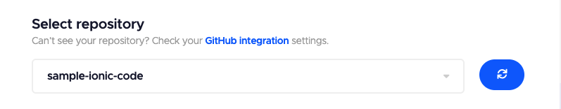4 A screenshot indicating the selected repository