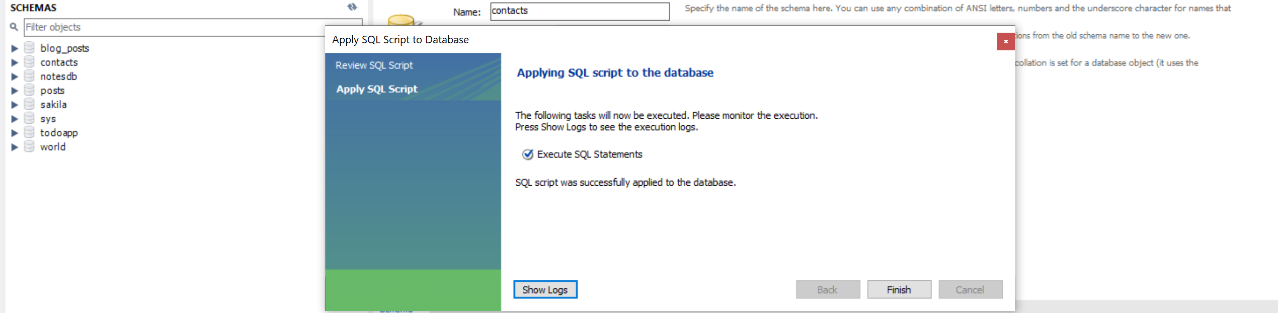 Create MySQL Schema
