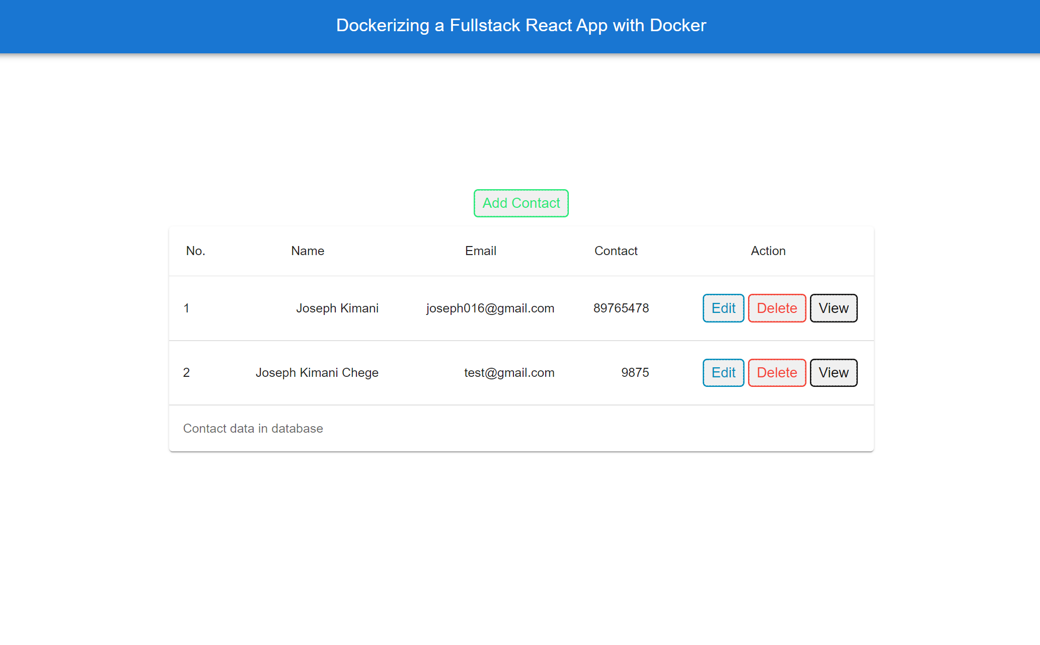 Docker Fullstack React ap