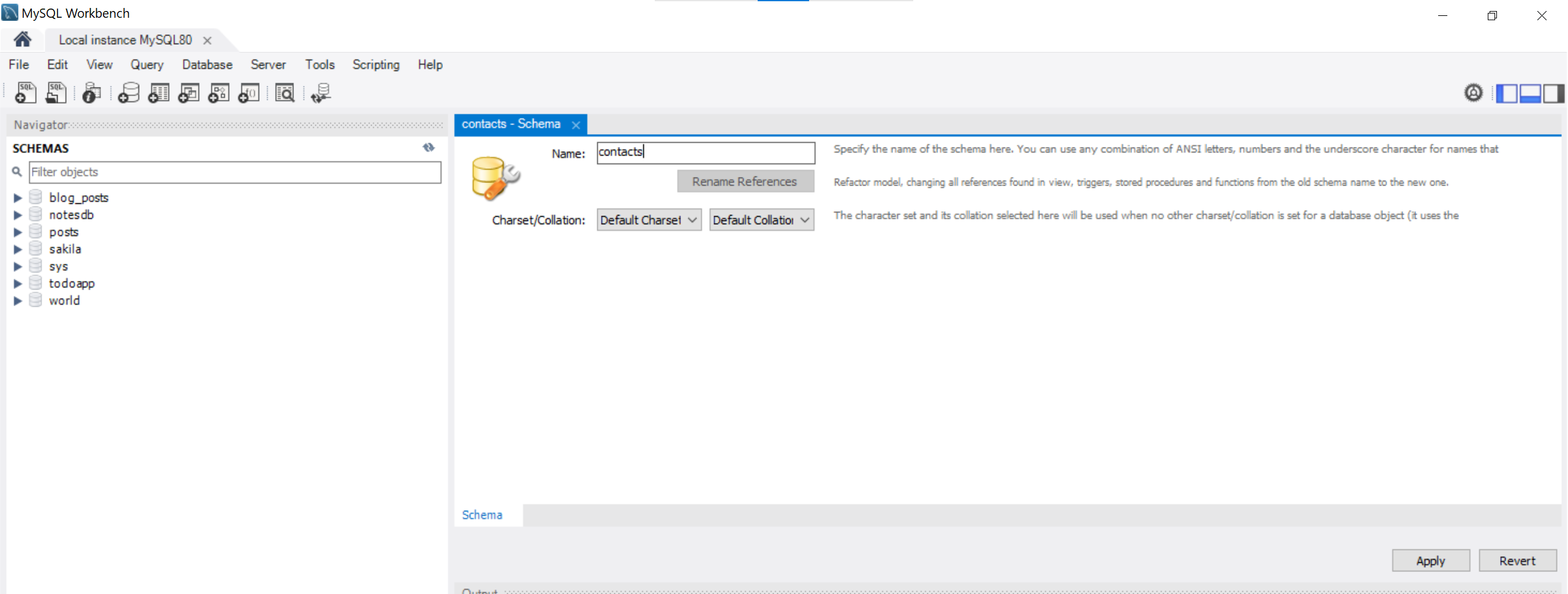 Create MySQL Schema