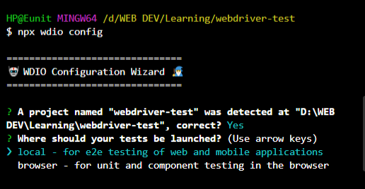 Create a WebDriverIO Config File