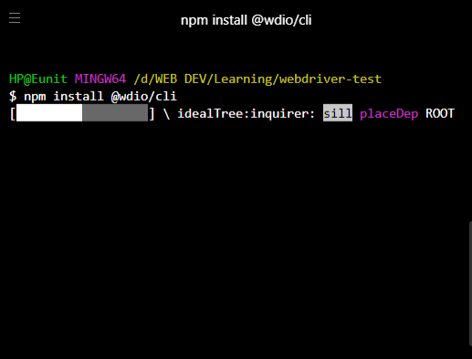 Install WebdriverIO CLI tool
