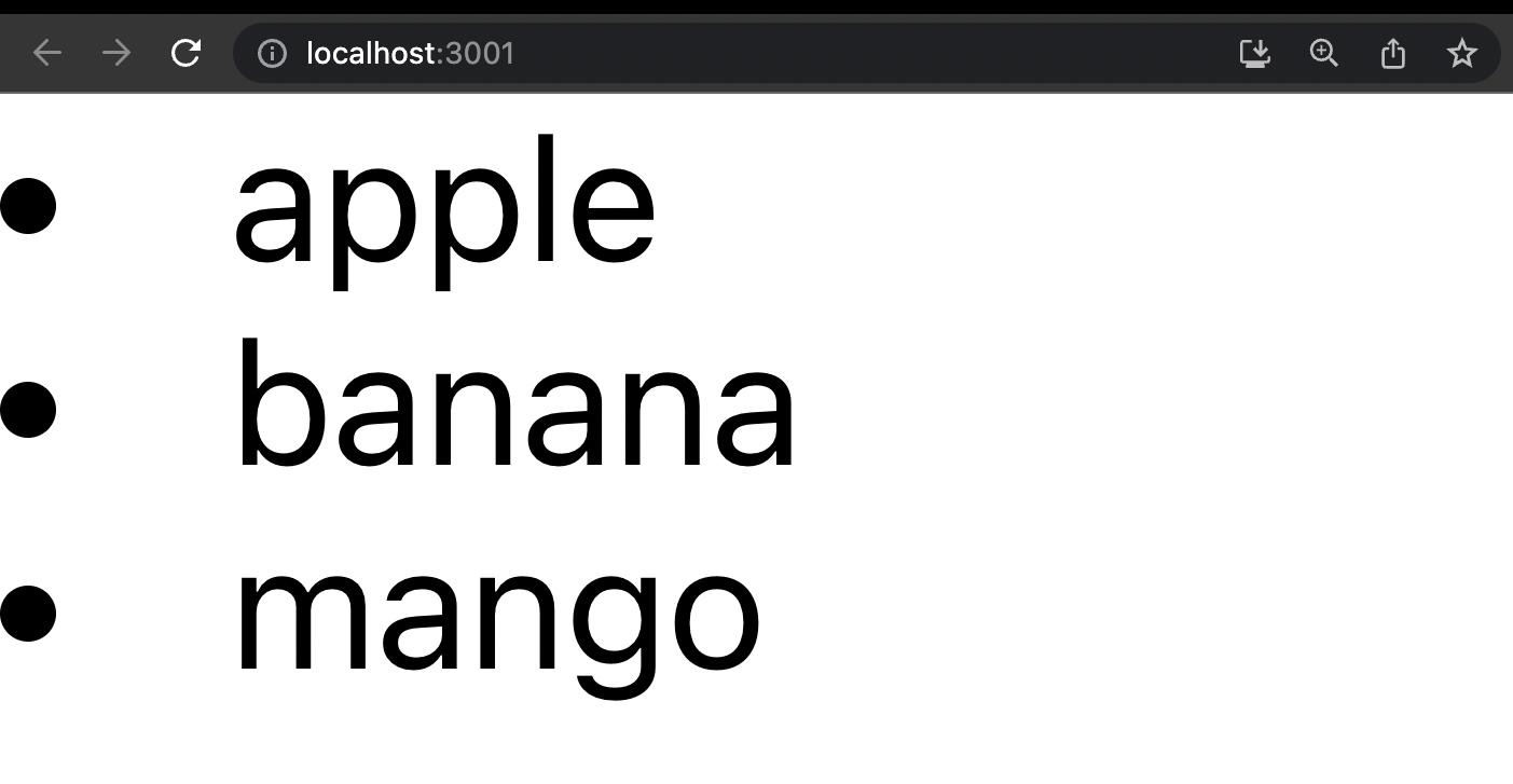 Rendered list on the DOM