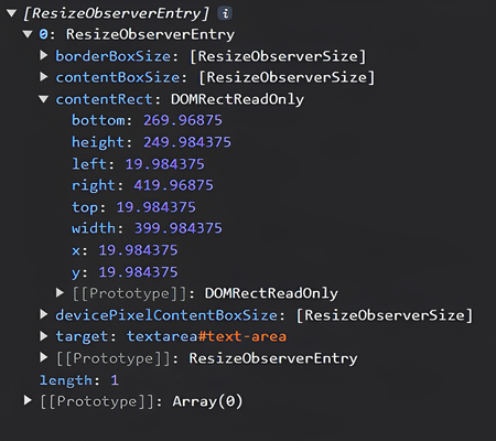 ResizeObserverEntry object