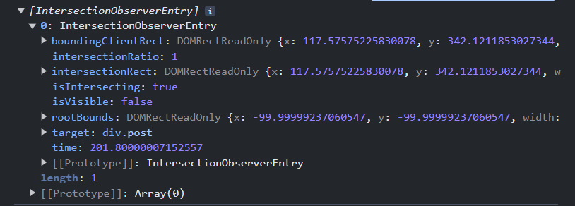 IntersectionObserverEntry object