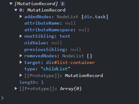 MutationRecord object
