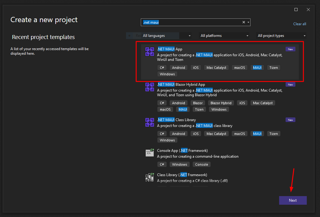 Create .Net App