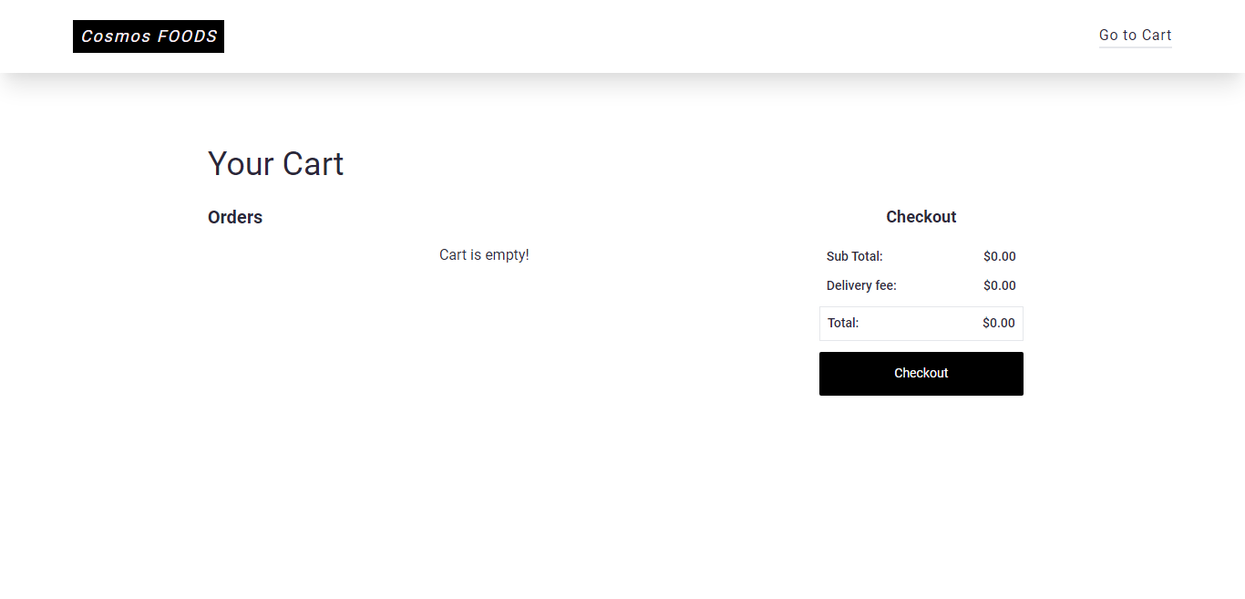 /cart route when cart is empty