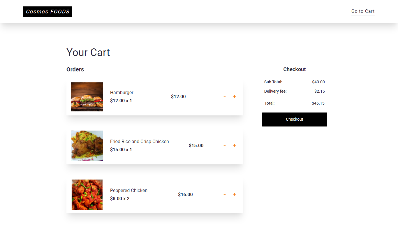 /cart route  after adding 3 items to cart