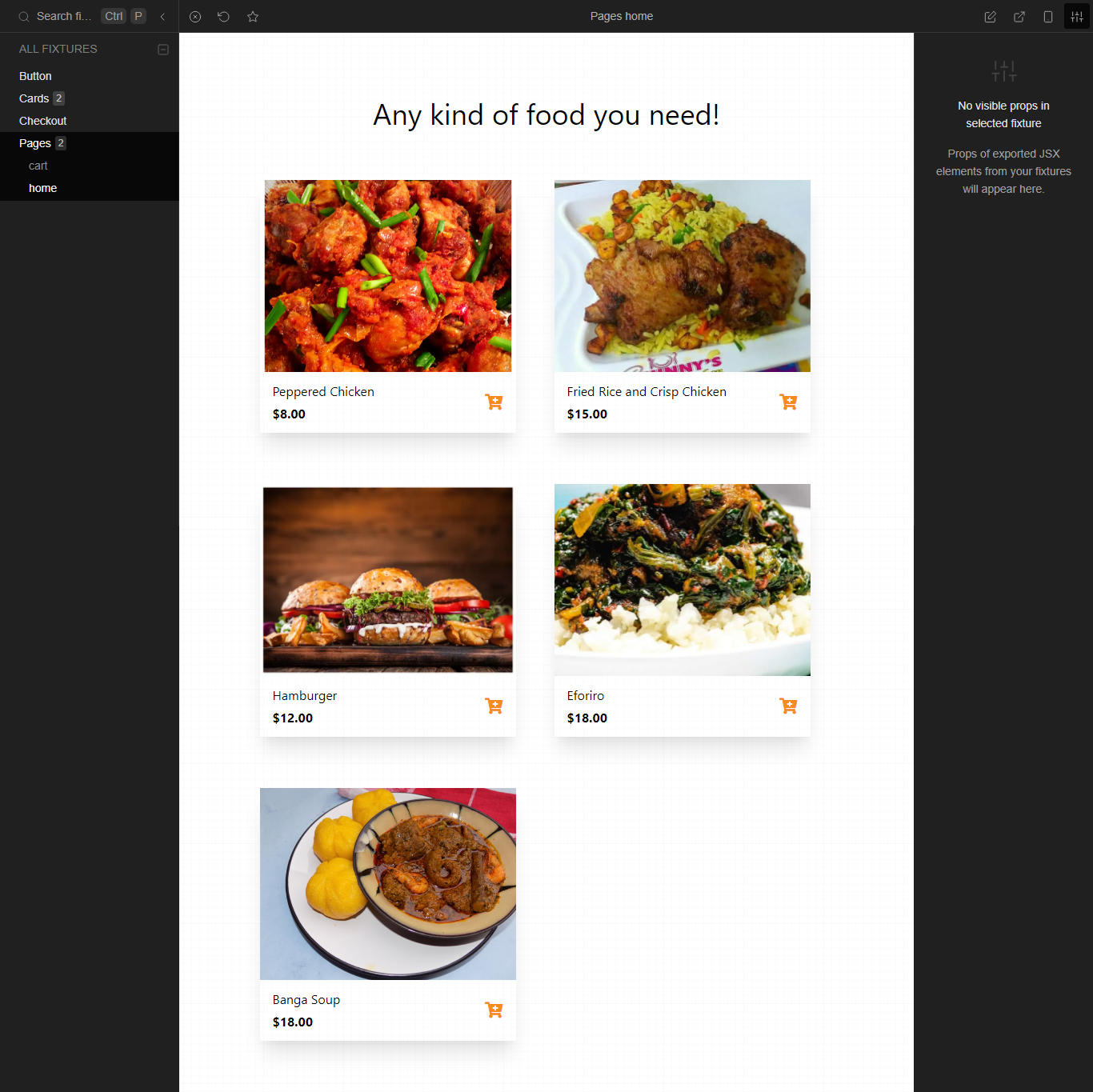Home page fixture
