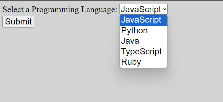HTML Structure select Dropdown