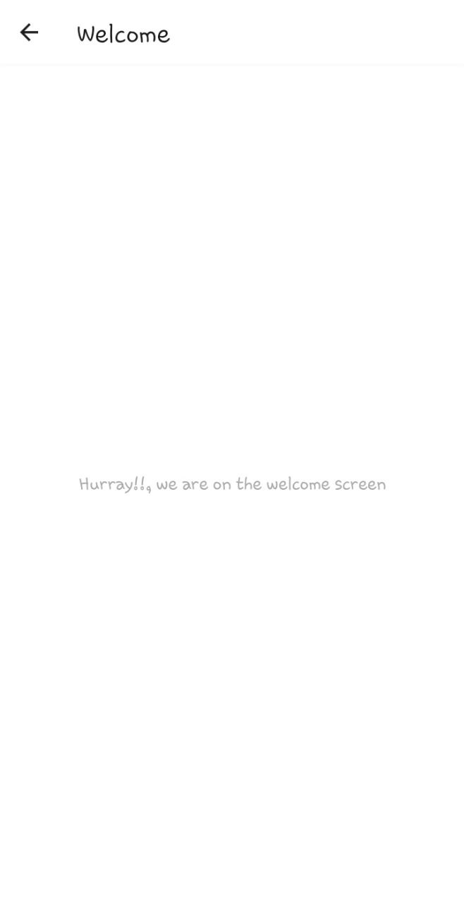 Logged-in welcome screen