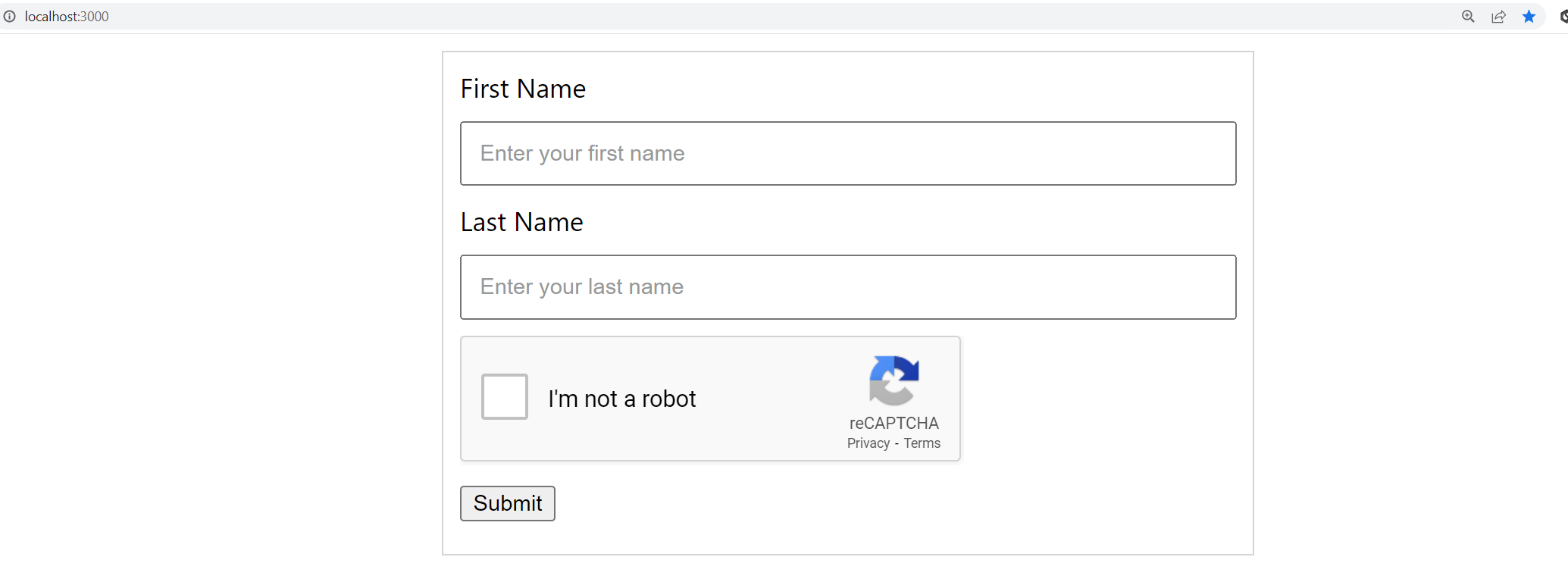 4 reCAPTCHA form