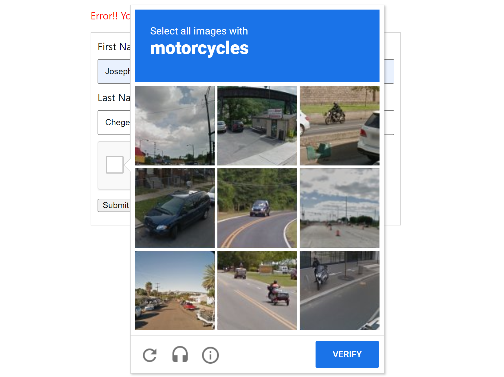 7 reCAPTCHA additional check