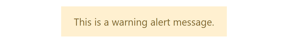 1 A warning alert message.